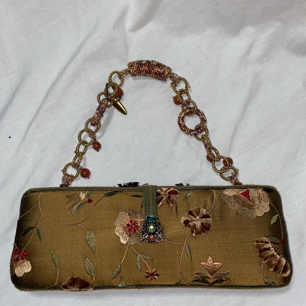 RARE HTF Like new Mary Frances Vintage Jeweled & Beaded feathers Clutch - Picture 6 of 16